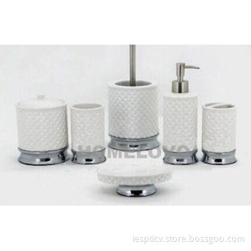 Custom 6pcs Western Ceramic Bathroom Set / Bath Accessory S